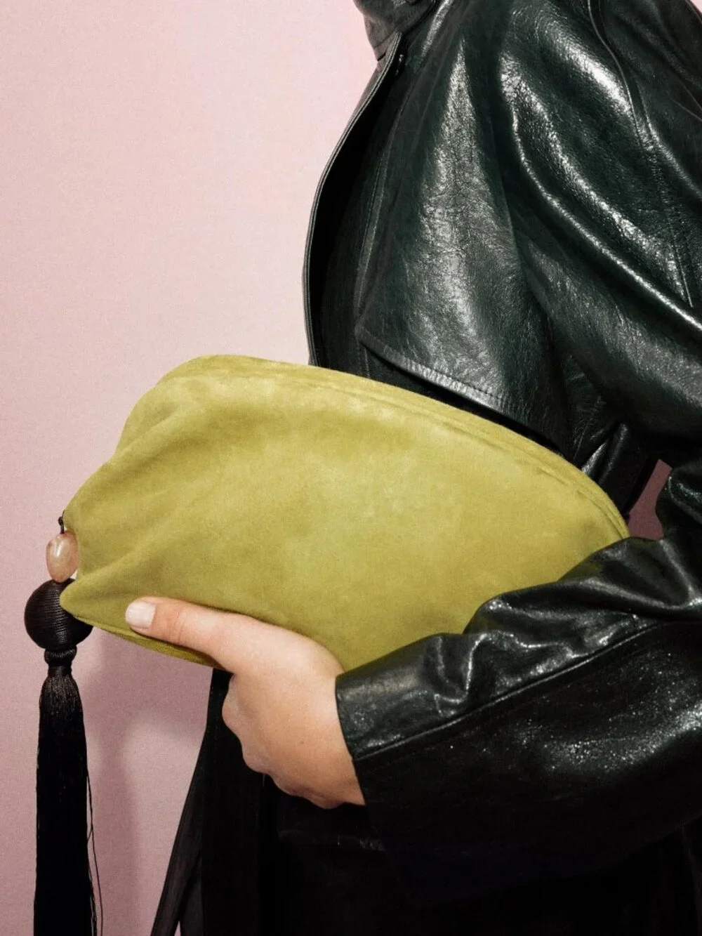ISO Zara Green Suede Tassel Clutch - DO NOT BUY